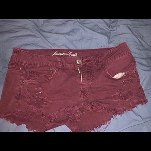 American Eagle maroon shorts size 8